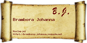 Brambora Johanna névjegykártya